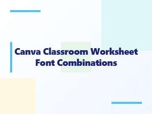 Font Pairings for Clear Classroom Worksheets